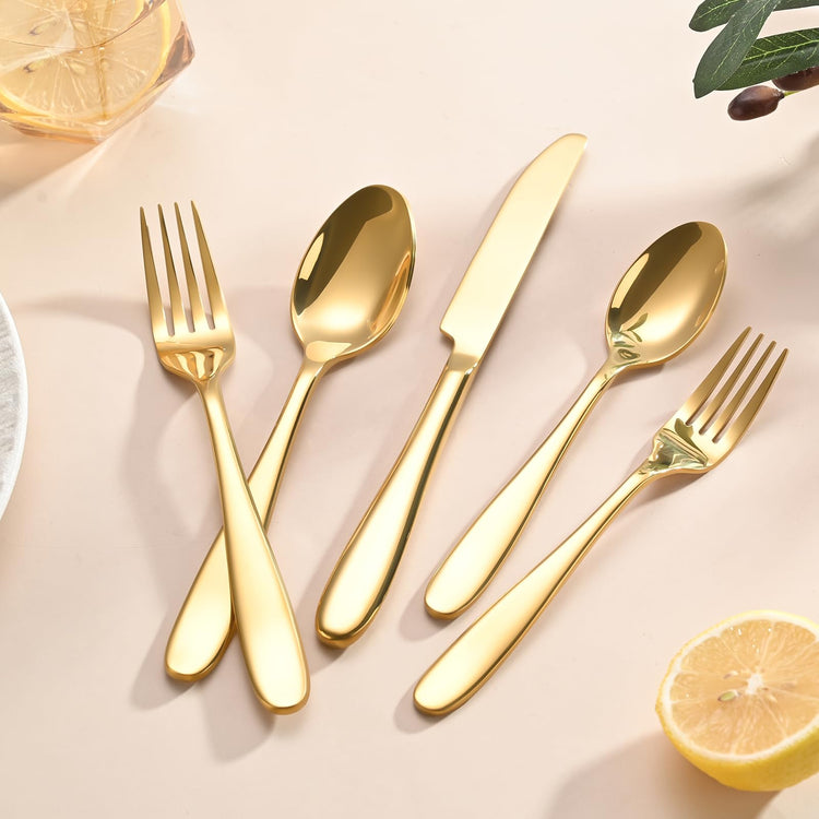 40 Piece Gold Silverware Set (40 Count)