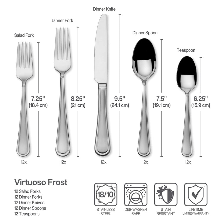 Virtuoso Frost Flatware Service for 12