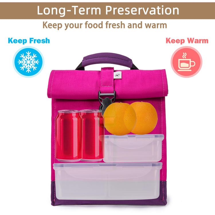 Insulated Lunch Bag Rolltop Lunch Box