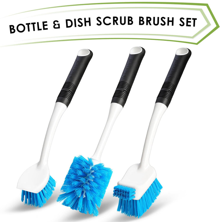 Dish Brush Set of 3 with Bottle Brush (3 Count)