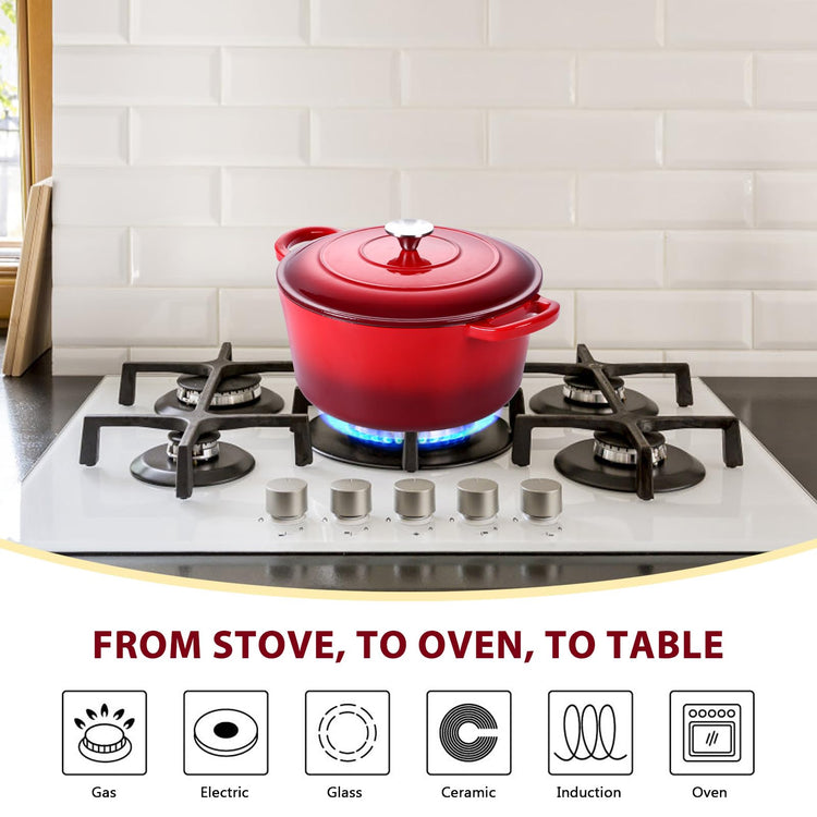 3 Qt Enameled Cast Iron Dutch Oven with Lid