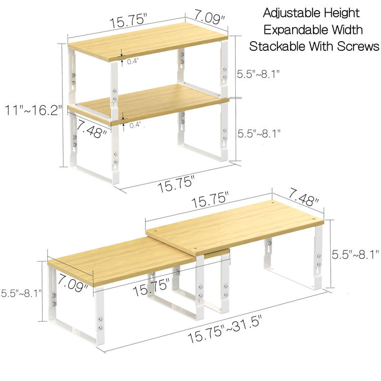 Expandable Kitchen Cabinet Organizer Shelves (2 Count)
