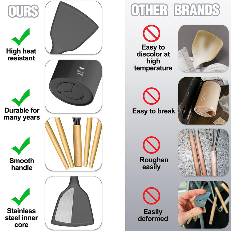 Silicone Kitchen Utensil Set (34 Count)