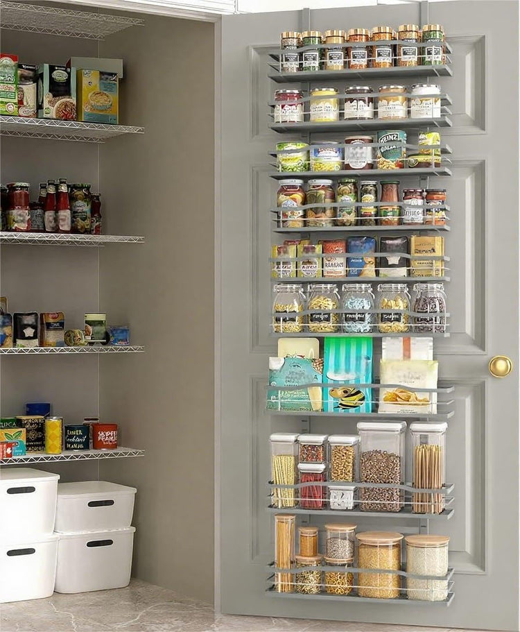 Grey 9 Tier Over The Door Pantry Organizer