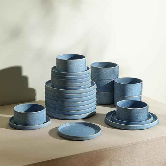 Stone Lain Bao 24-Piece Dinnerware Set Stoneware, Blue