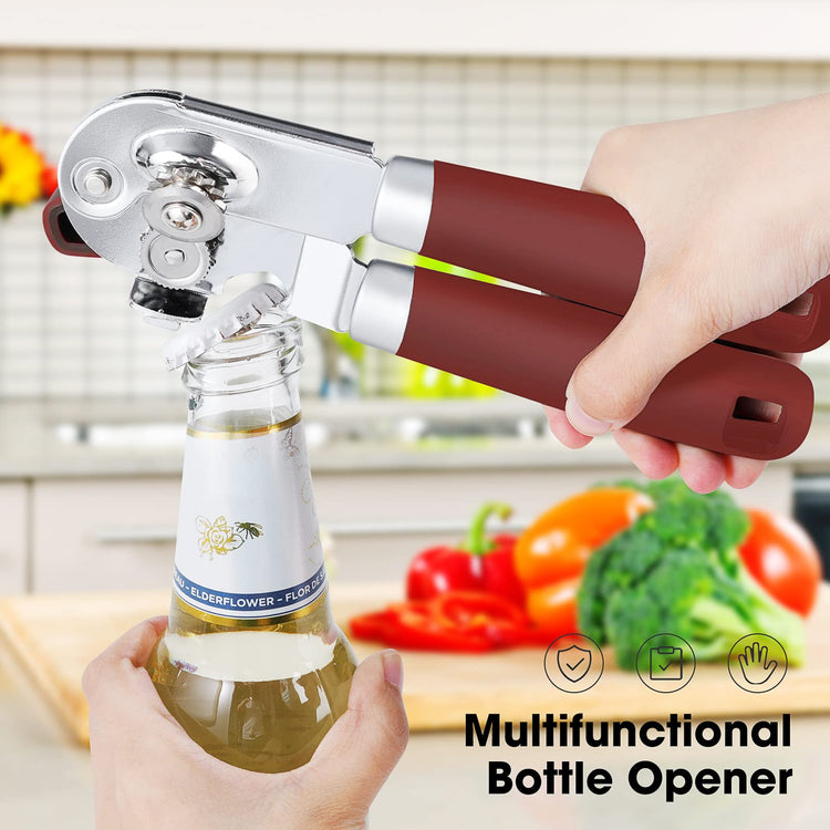 Heavy Duty Hand Can Opener Manual with Magnet Lid Remover