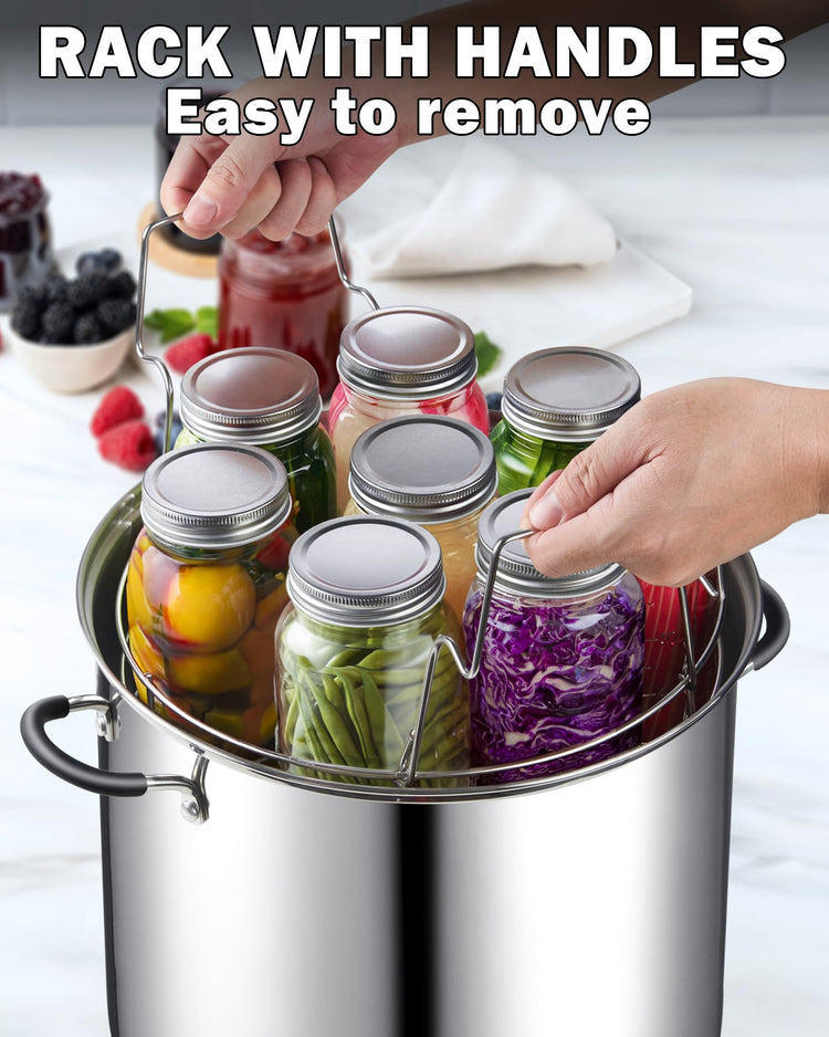 Stainless Steel Water Bath Canning Pot with rack and Lid