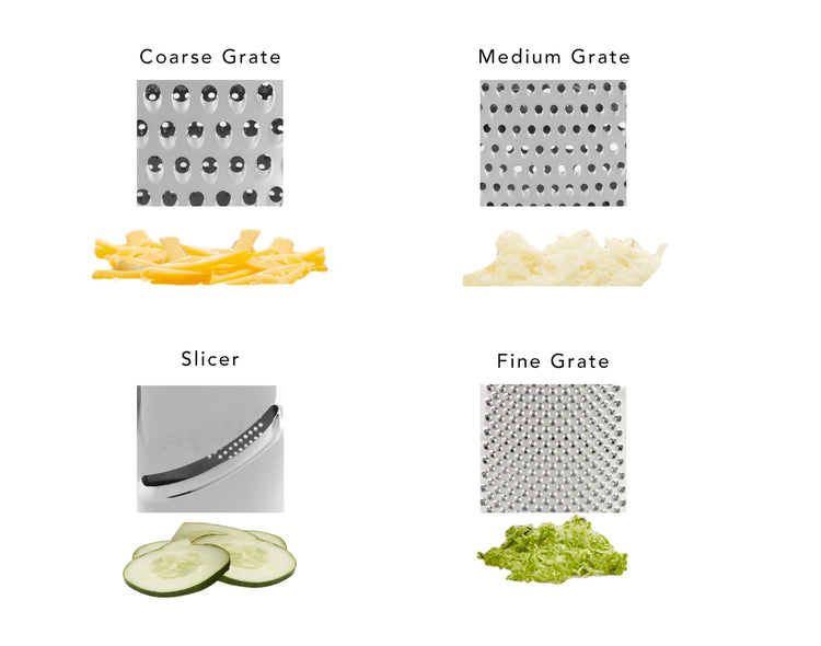 Gourmet 4 Sided Stainless Steel Box Grater with Detachable Storage Container