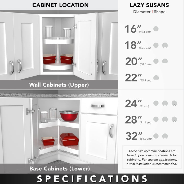 2 Tier Pie Cut Lazy Susan for Corner Base Cabinets