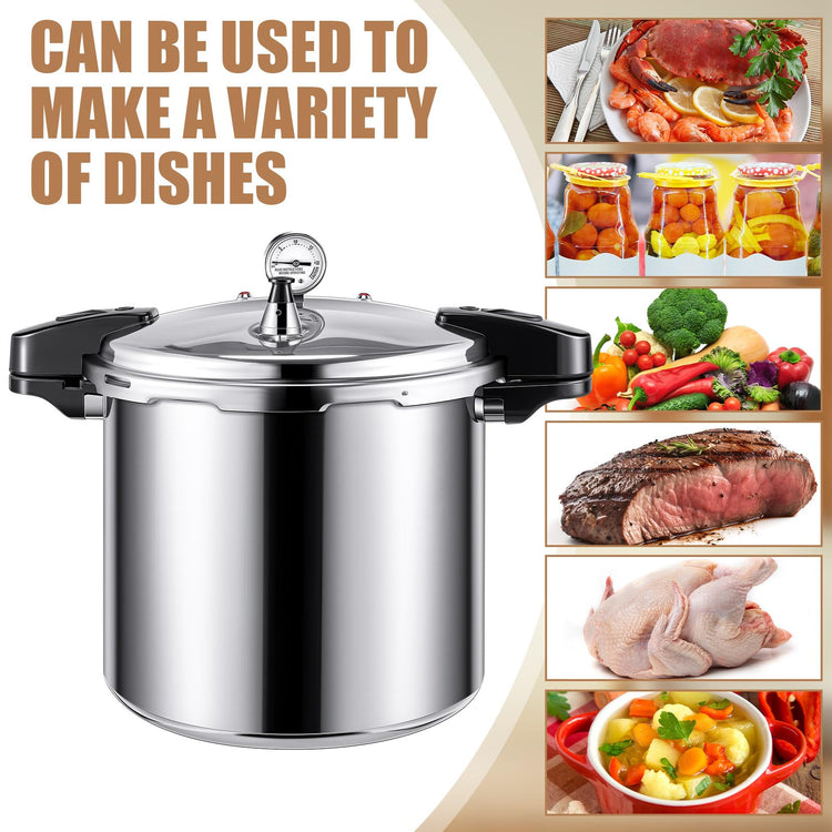 24qt Pressure Cooker with 6 Mason Jars