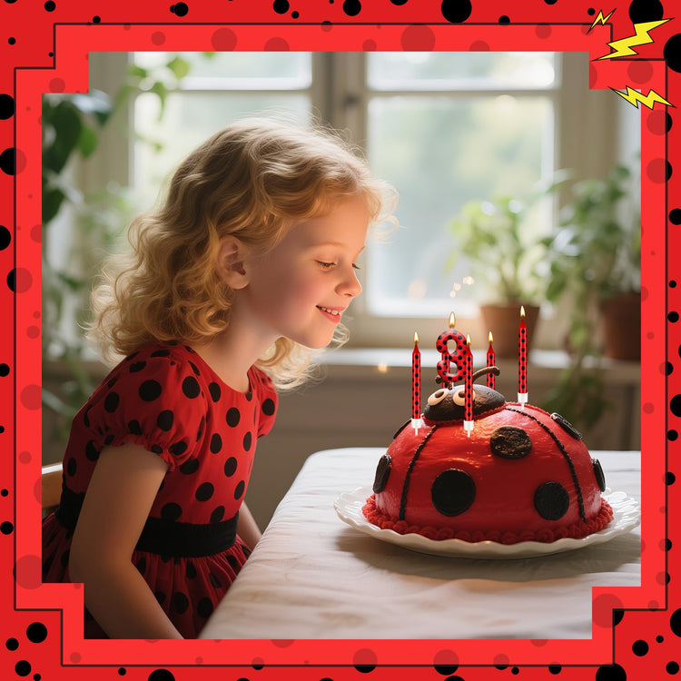 13PCS Ladybug Theme Birthday Candles Set (13 Count)