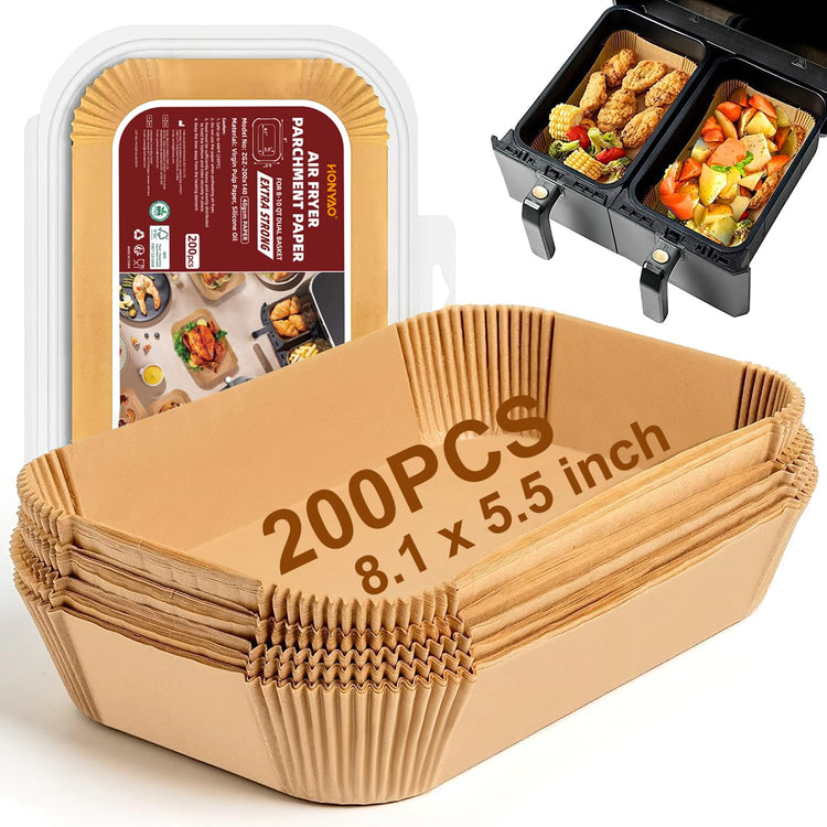 200pcs Rectangle Air Fryer Paper Liners (200 Count)