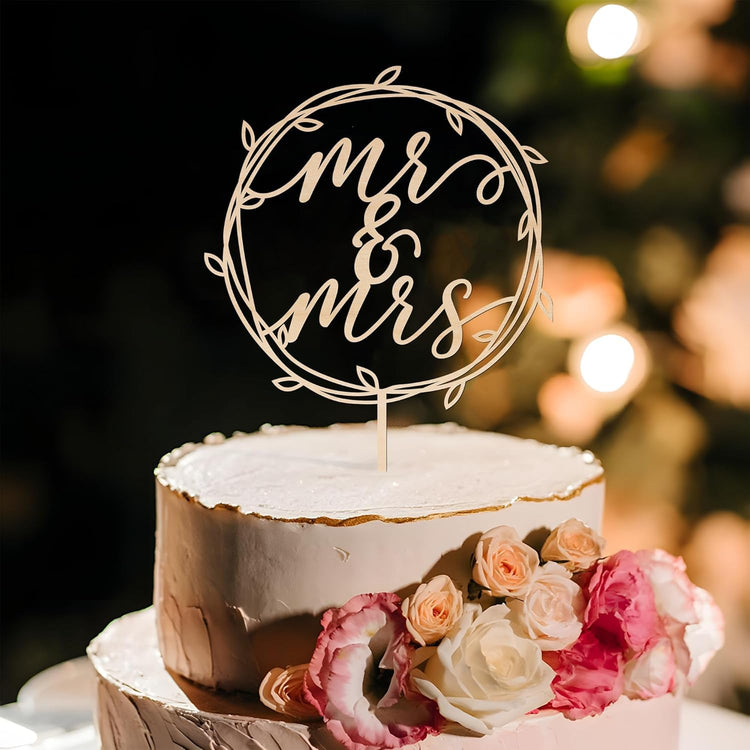Mr & Mrs Cake Topper Wedding Cake Topper in Wood