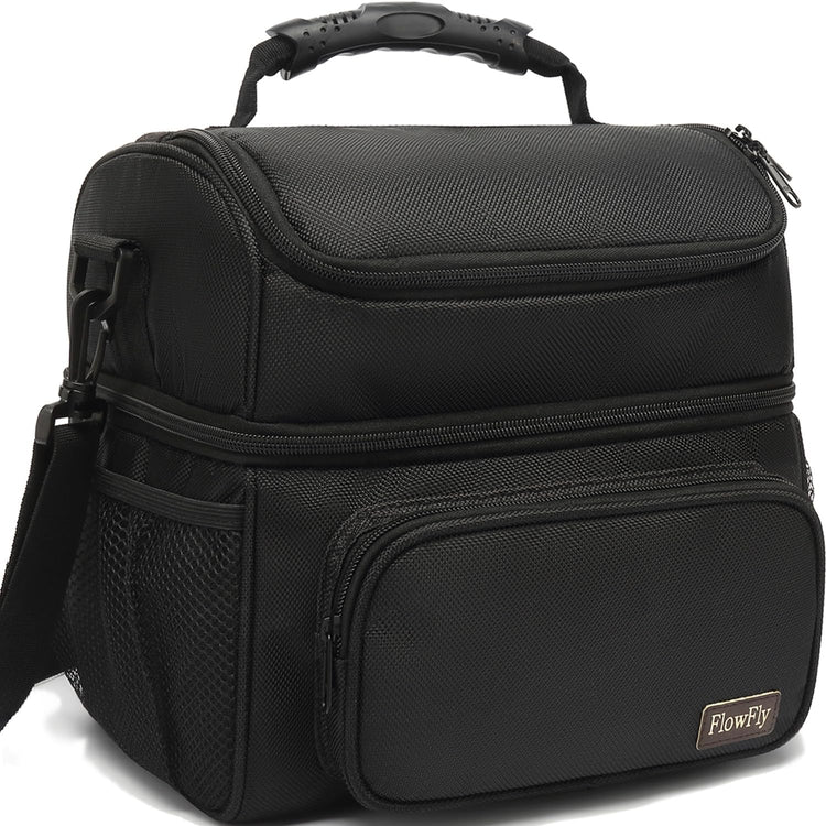 Double Layer Cooler Insulated Lunch Bag Adult Lunch Box Large Tote Bag for Men (2 Count)
