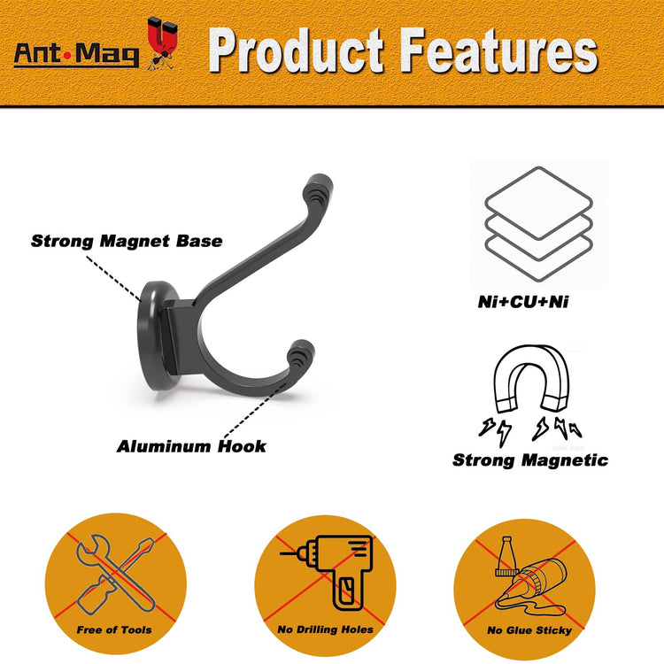 Magnetic Hooks Heavy Duty 140LBS (2 Count)