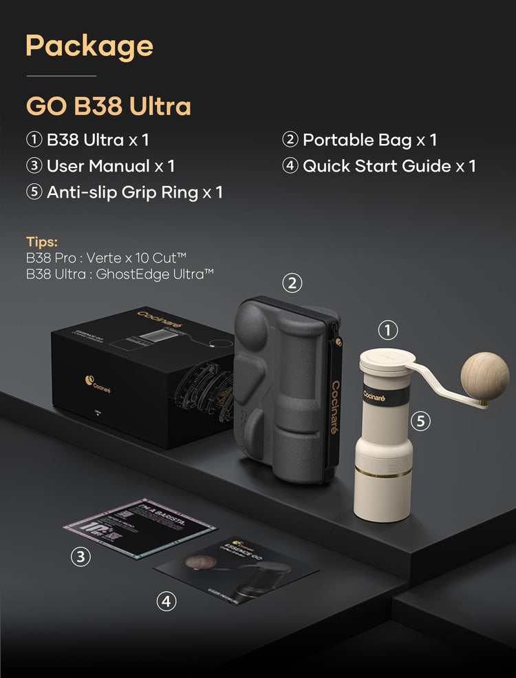 ESSENCE GO B38 Ultra Manual Coffee Grinder Capacity 30g