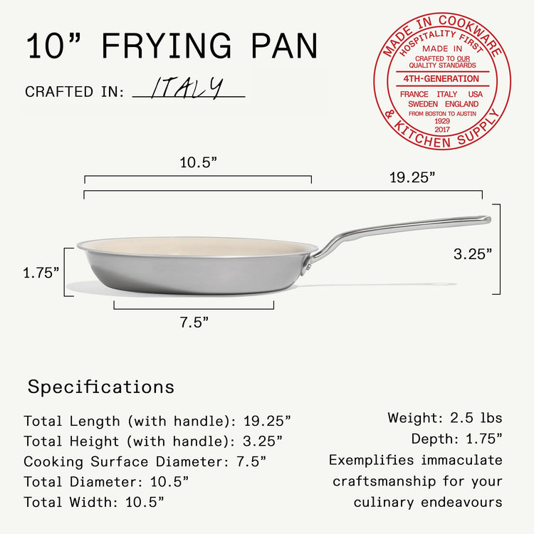 Cookware - 7-Piece CeramiClad Non Stick Pot and Pan Set (Stainless Handle) - 5-Ply Stainless Clad - Professional Cookware - Crafted in Italy - Induction Compatible