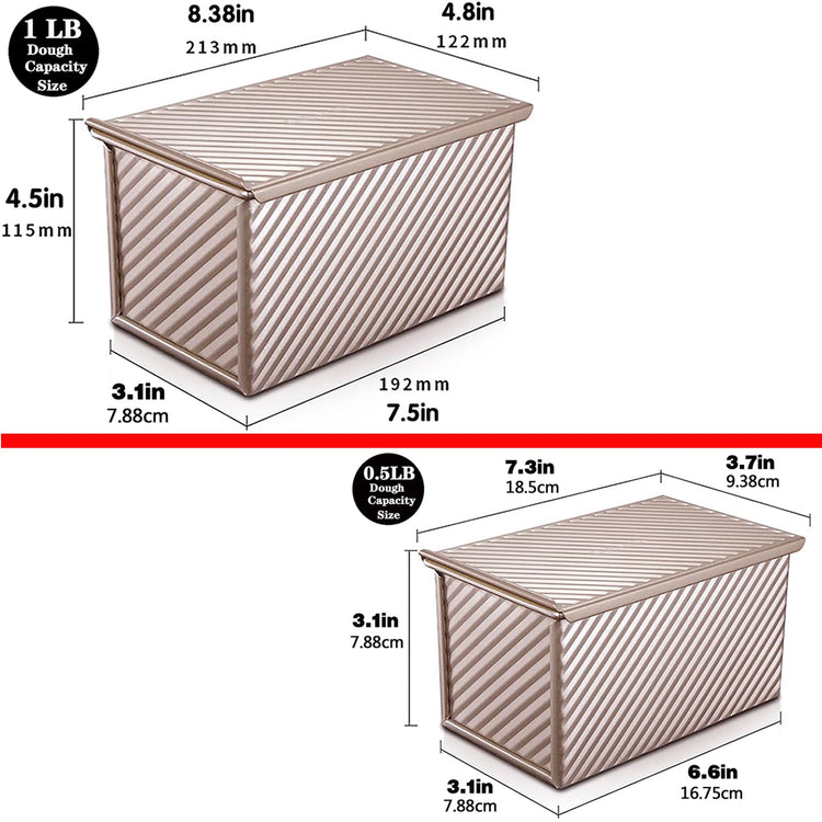 2 Pack Pullman Loaf Pan with Lid