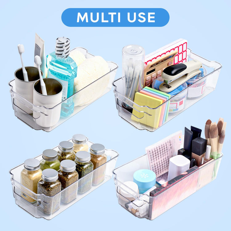 Clear Plastic Storage Bins (8 Count)