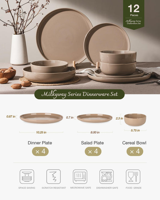 Milkyway 12 Piece Stoneware Dinnerware Set