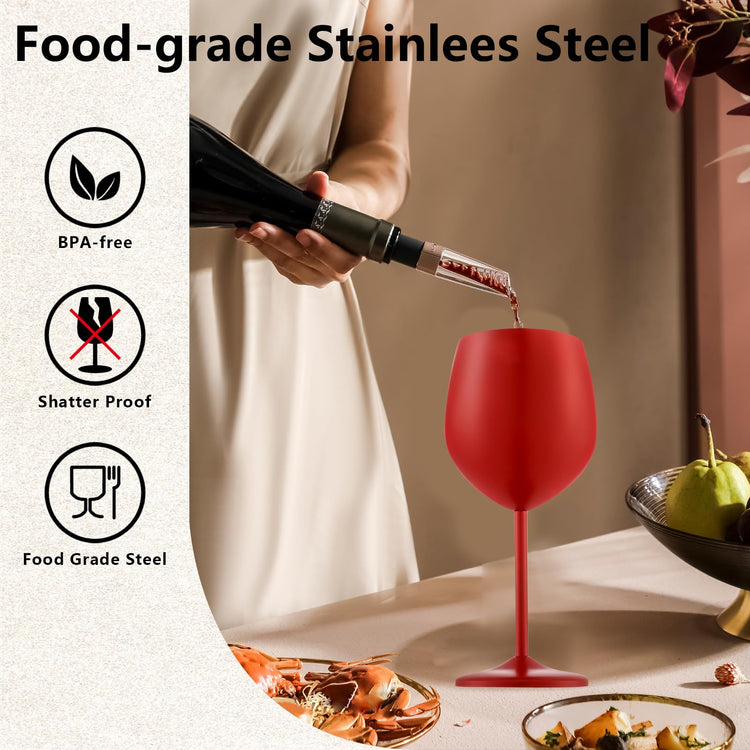 Unbreakable Stainless Steel Wine Glasses Set of 2 (2 Count)
