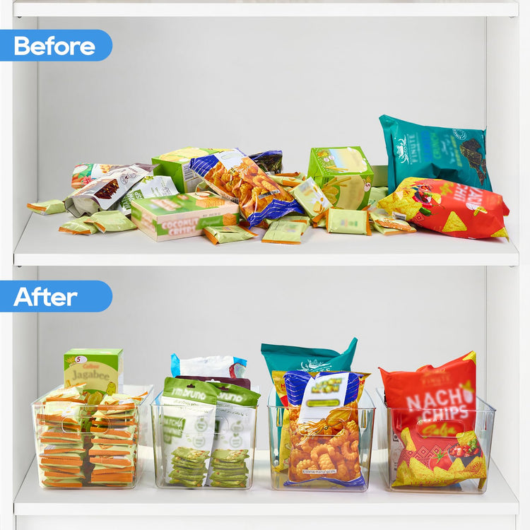 Clear Plastic Storage Bins (4 Count)