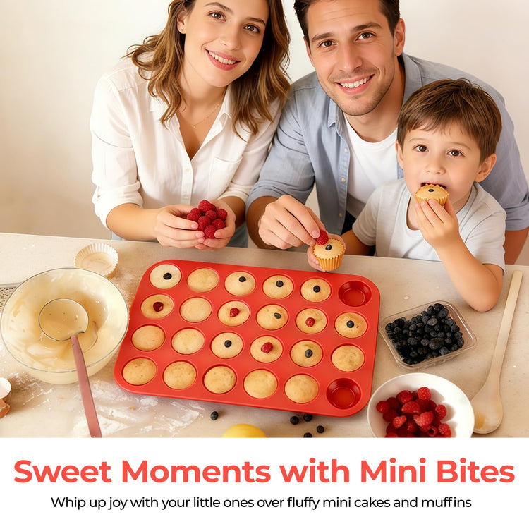 Silicone Muffin Pan Mini 24 Cups