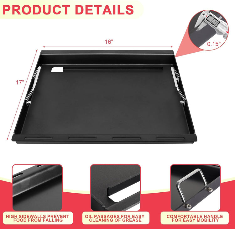 Full-Size Griddle Inserts for Charbroil Performance 2 Burner 463251414 463660421 463630422 463655621, Flat Top Griddle for Char-Broil 463343015 463622514 463631410 463251414 G460-0500-W1 G430-0016-W1 - Nestoria