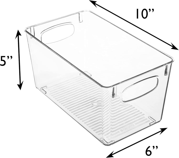 ClearSpace Clear Plastic Storage Bins – Perfect Kitchen Organization and Storage or Pantry Storage – Fridge Organizer, Pantry Organization and Clear Storage Bins, Cabinet Organizers