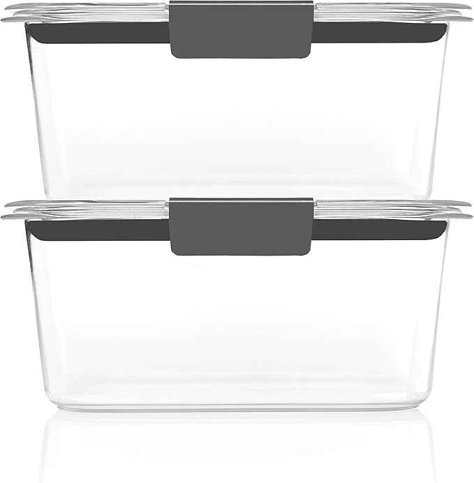 Rubbermaid Brilliance BPA-Free Food Storage Containers, Medium Deep, 4.7 Cup, Airtight & Leak-Proof, Microwave & Dishwasher Safe, 4 Count (Pack of 2)