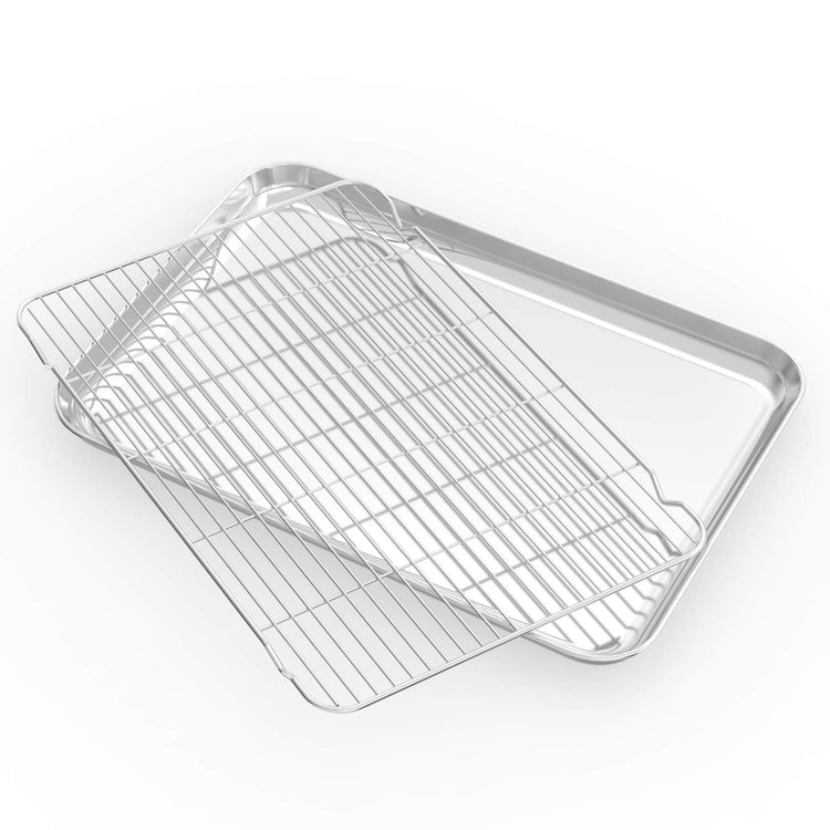 Baking Sheet with Cooling Rack and Silicone Baking Mat