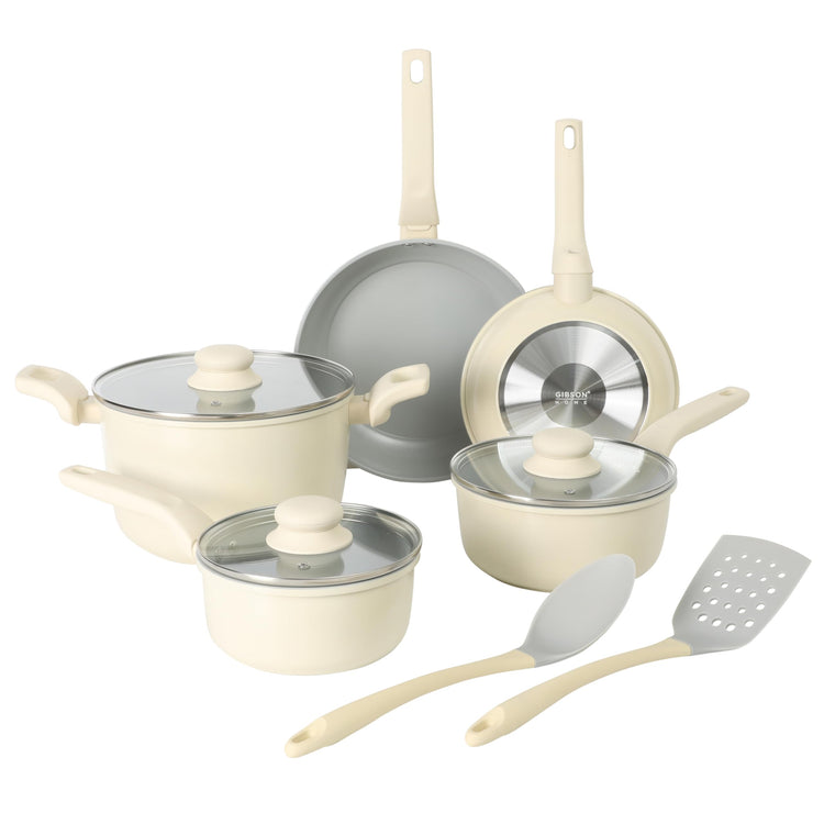 Barnsdall 10 Piece Premium PFA Free Ceramic Nonstick Pots and Pans Aluminum Induction Cookware Set W (10 Count)