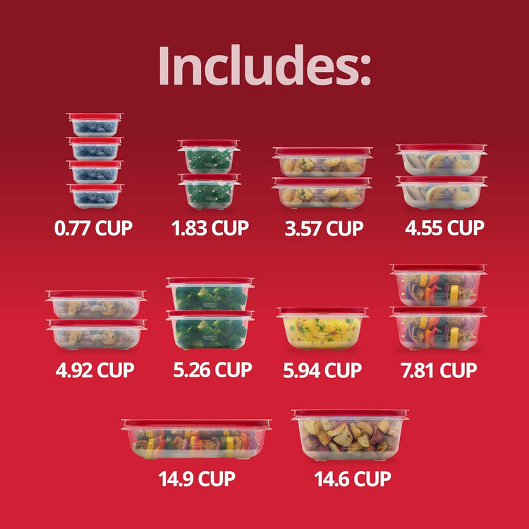 Rubbermaid EasyStore Containers, 38-Piece Set, Food Storage Containers, Food Storage Containers with Lids