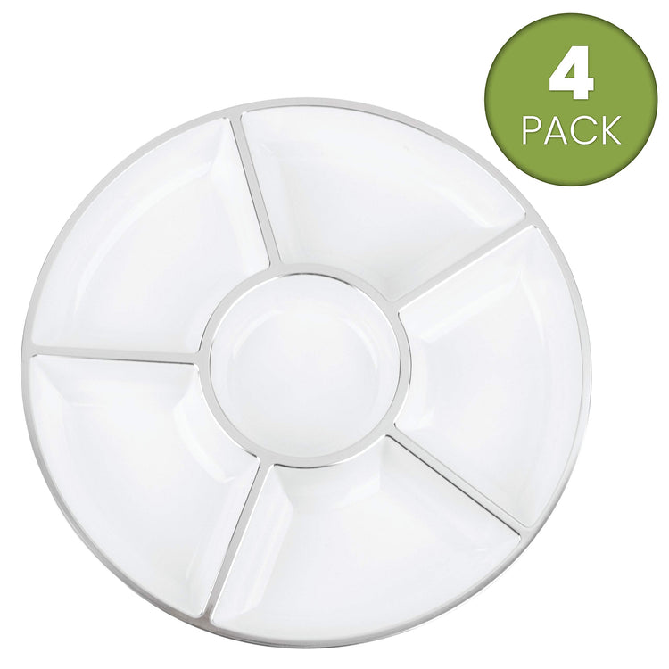 6 Sectional Round Plastic Serving Tray