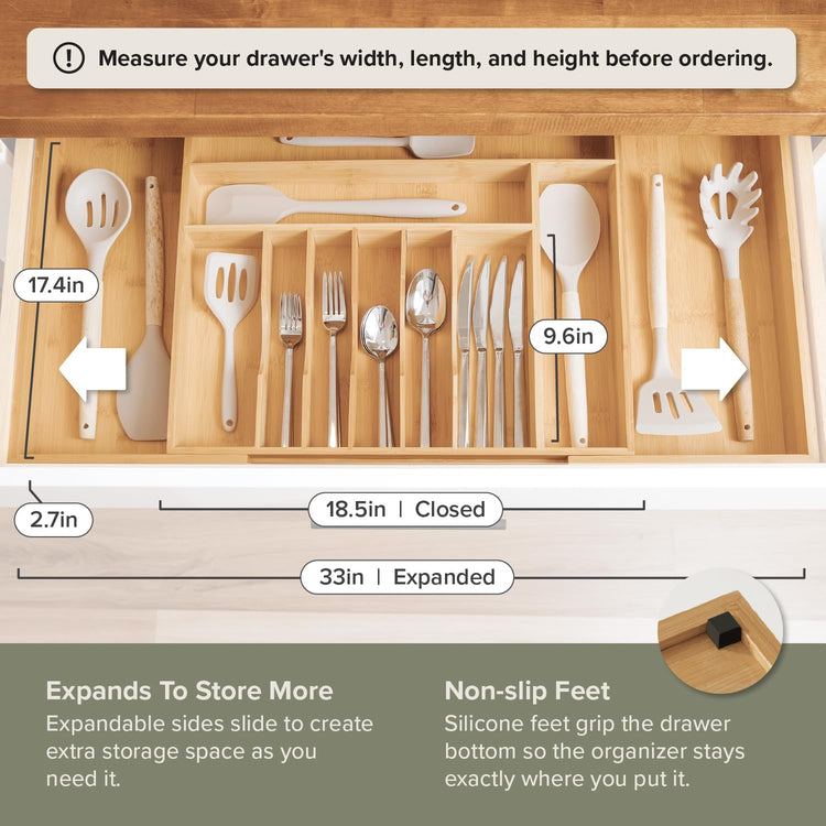 Silverware & Utensil Drawer Organizer