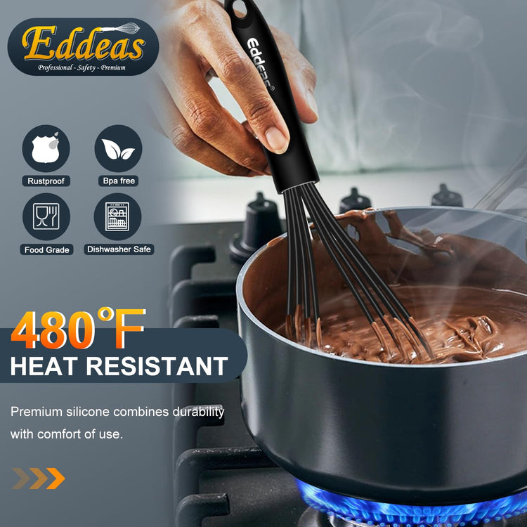 Flat Whisk EDDEAS Silicone Gravy Whisk for Cooking
