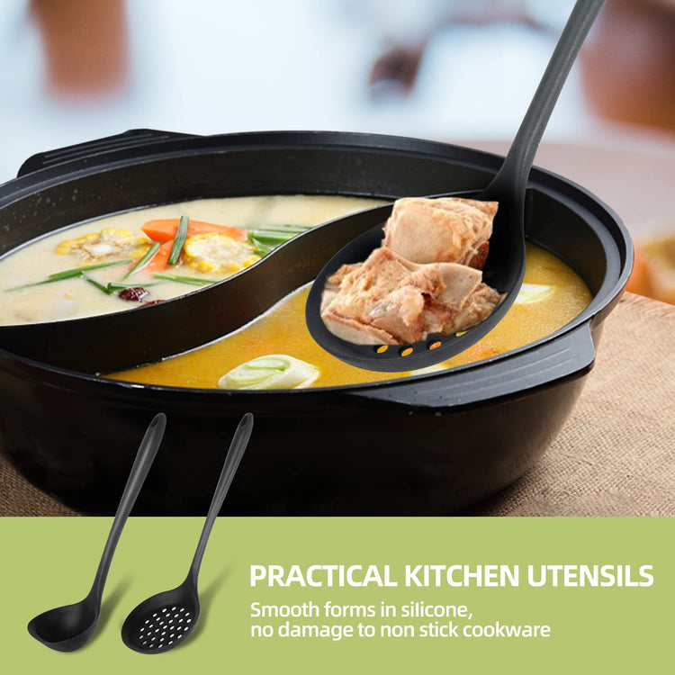 Silicone Soup Ladle Spoon Set of 2 (2 Count)