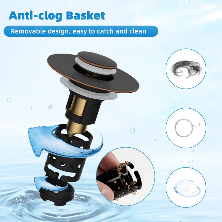 2PCS Universal Bathroom Sink Drain Strainer Hair Catcher (2 Count)