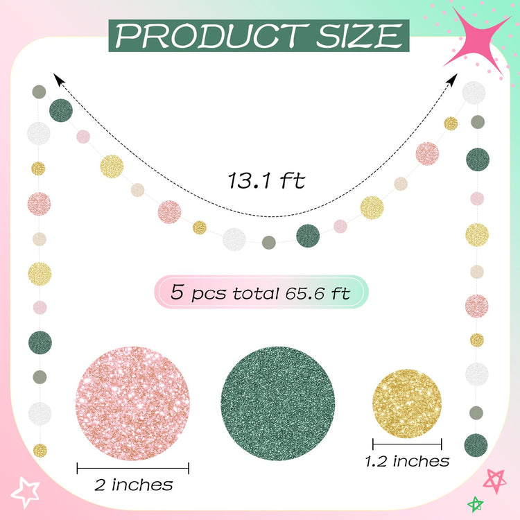 5 Pieces Circle Garland Party Paper Dot Banners (5 Count)