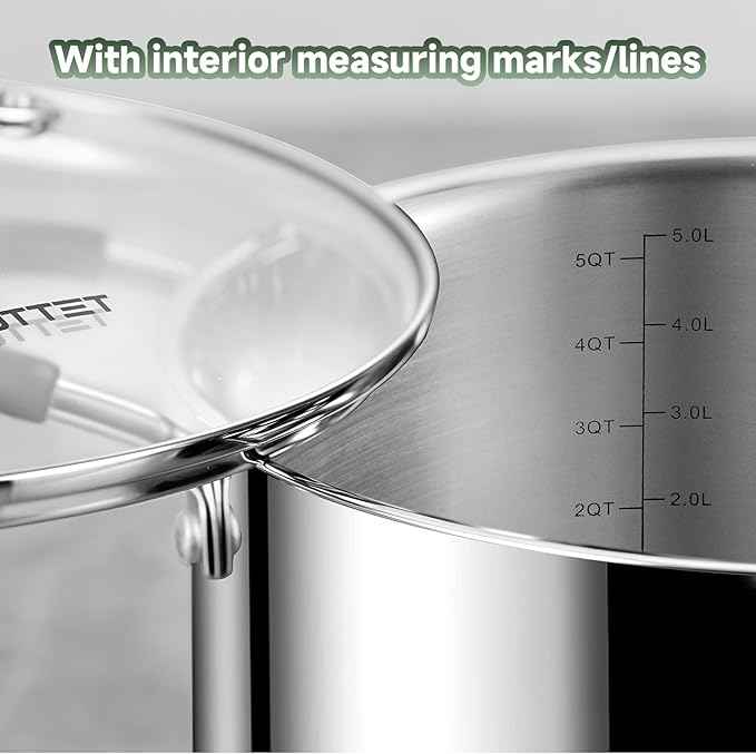 Stainless Steel Kitchen Cookware Set,11 Piece Pots and Pans Set with Steamer,Heat-resistant Handle,Non-Toxic,Induction,Oven,Dishwasher Safe