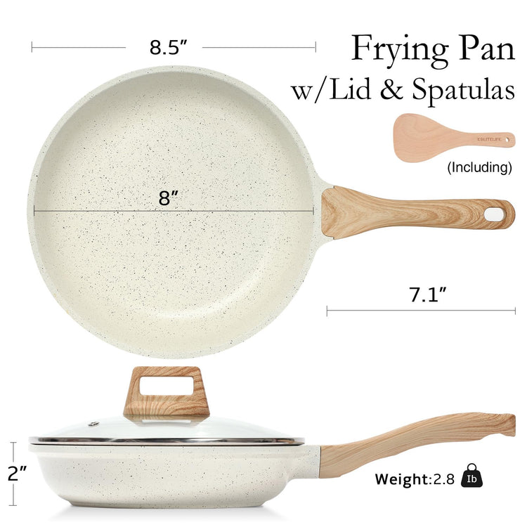 Nonstick Ceramic Frying Pan Skillet with Lid