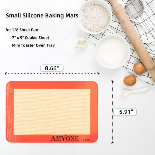 1 8 Sheet Silicone Baking Mats for 9x7" Toaster Oven
