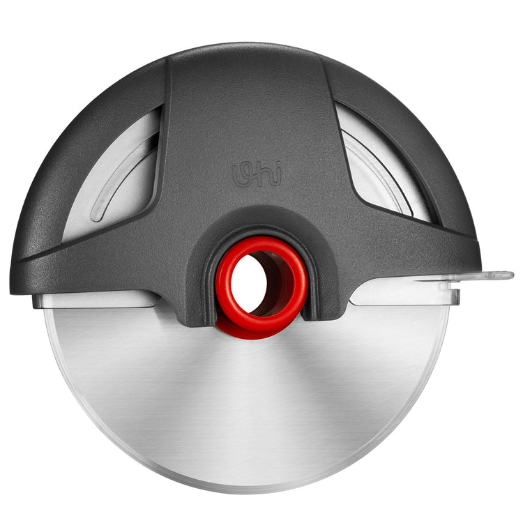 4.3" Palm Grip Pizza Cutter with Blade Cover for Thick Crusts