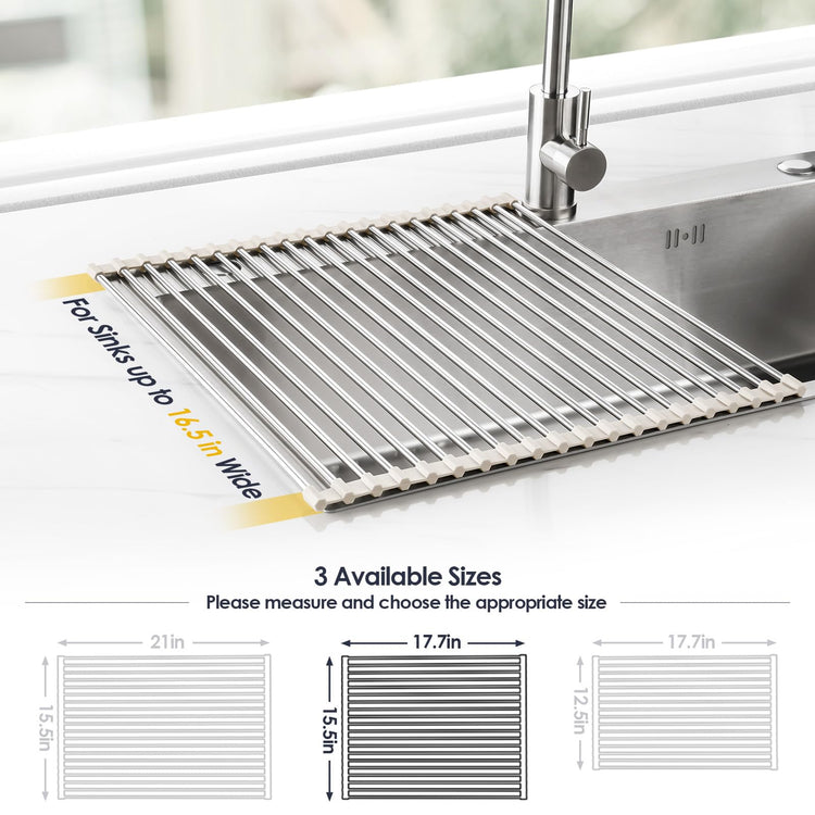 Roll Up Dish Drying Rack Over Sink