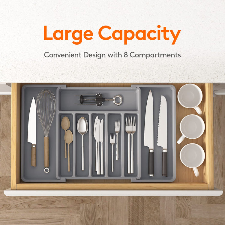 Extra Large Silverware Drawer Organizer