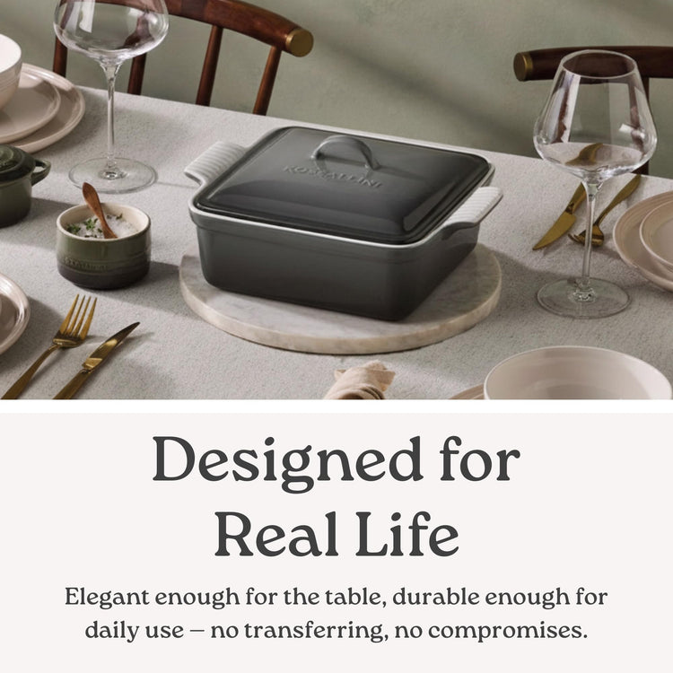 Stoneware Casserole Dish Bakeware with Lid