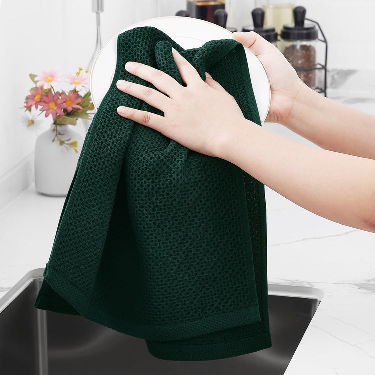 100% Cotton Waffle Weave Kitchen Dish Towels 8 (8 Count)