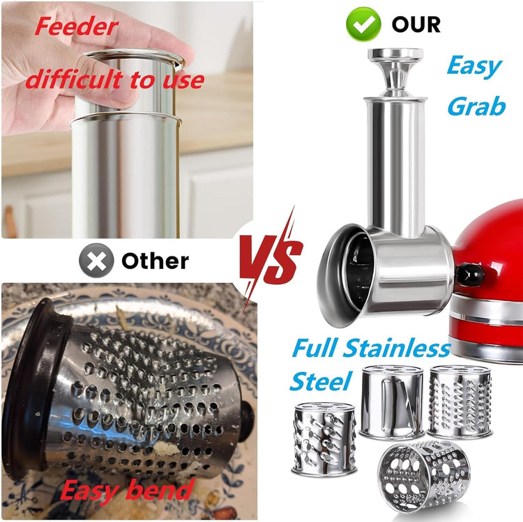Stainless Steel Slicer Shredder Attachment For KitchenAid Mixer