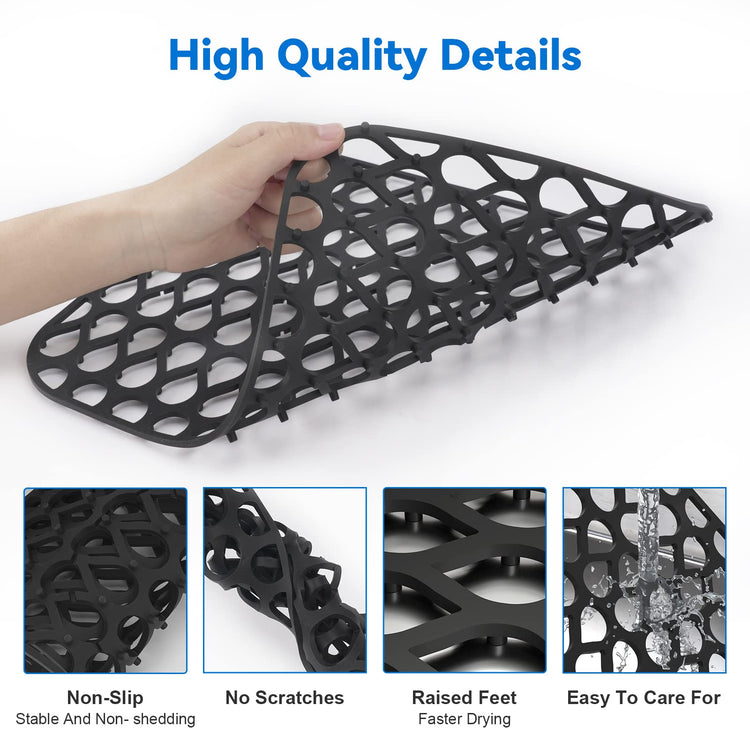 Silicone Sink Mat 2PCS TOOVEM Sink Protectors for Kitchen Sink Mats