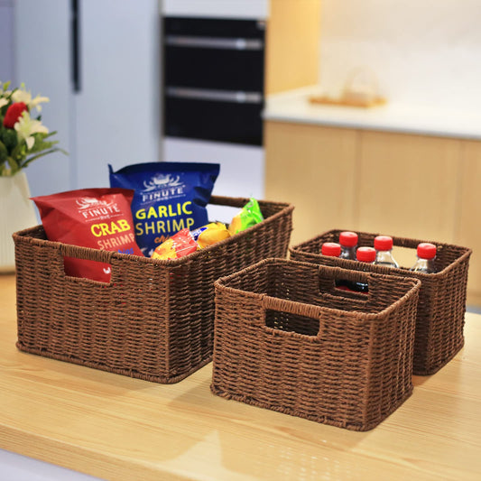 Large Woven Baskets for Storage (3 Count)